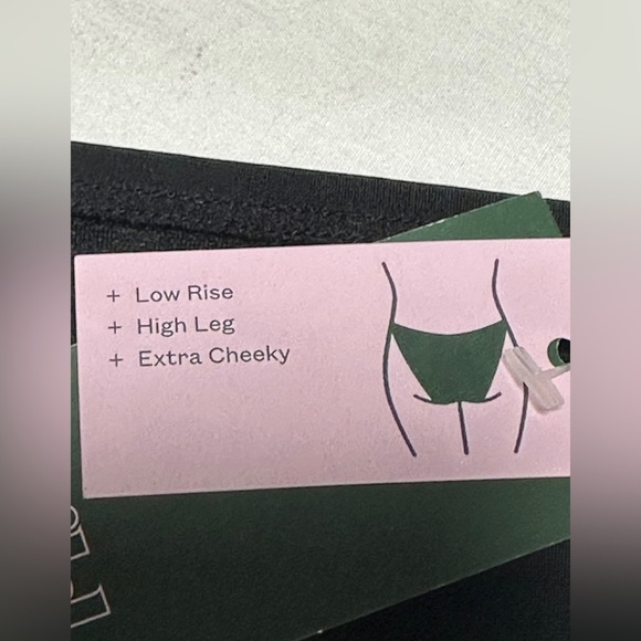 Wild Fable, NWT, Med 8-10) Black Side Extra Cheeky High Leg Bikini Swim Bottom - Picture 5 of 5